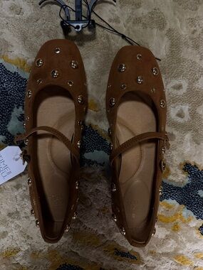 NWT Time and Tru Women's Studded Mary Jane Flats
